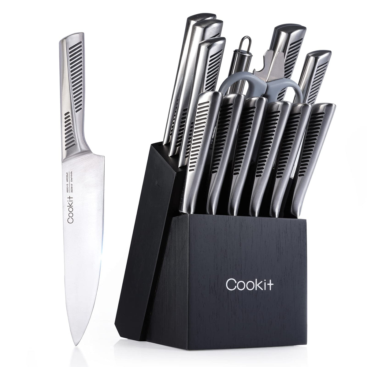 ProSlice 15-Piece Precision Cutlery Set: German Steel Blades with SecureGrip Handles