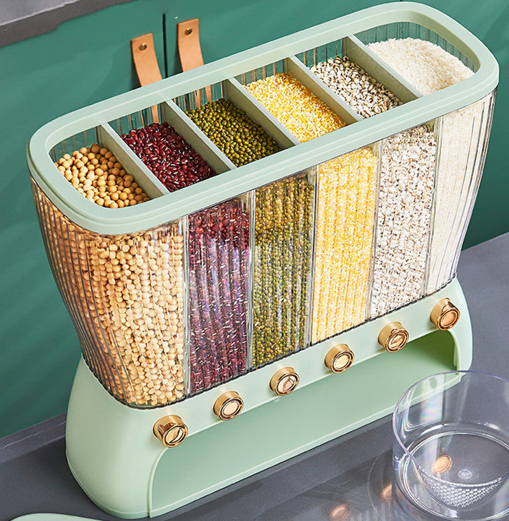 GrainGuard Storage Box: Organize Kitchen Grains with Separate Compartments