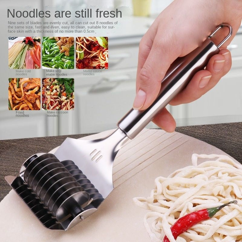 Stainless Steel Manual Noodle Cutter: Fast and Efficient Noodle Making with Roller Dough Rolling Machine